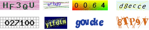 Sample CAPTCHAs